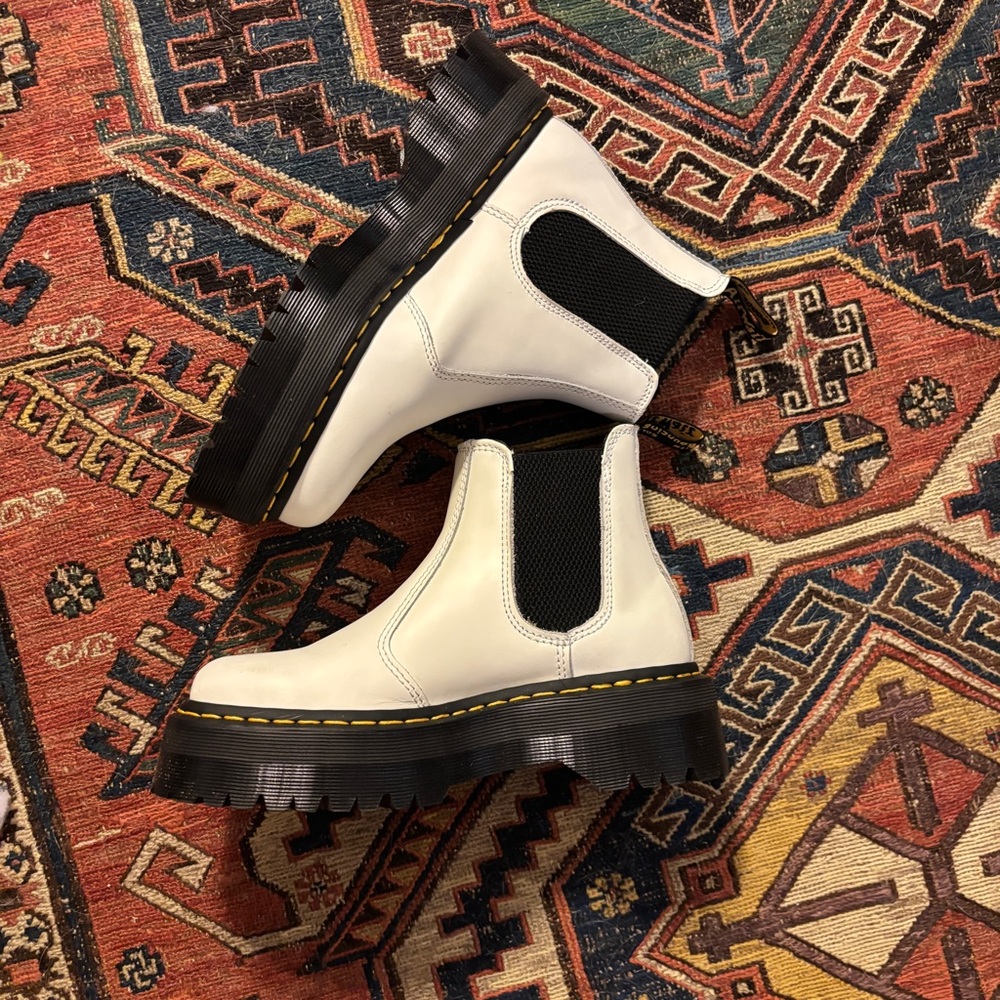 Dr. Martens White Chelsea Boots
